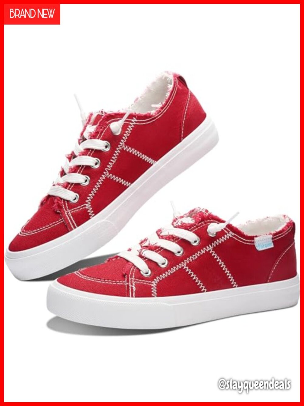 Canvas Slip On Sneakers Breathable Rubber Sole Memory Foam Comfort Walking Shoes